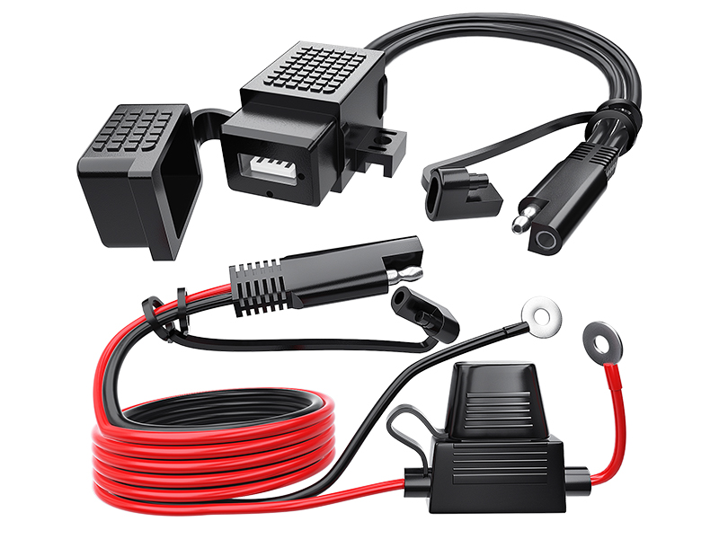 Nilight Motorcycle Dual USB Charger SAE to USB Adapter