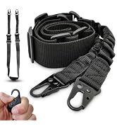 Two Points Rifle Sling with Length Adjuster Traditional Gun Sling Shoulder Strap Elastic Cord wit...