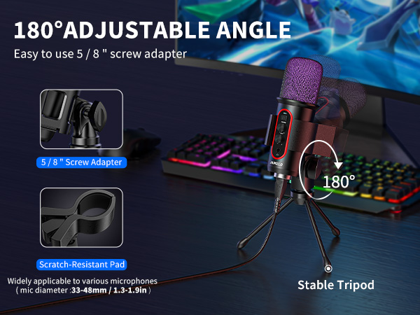 180° adjustable angle