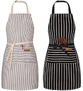 BeLuyi 2 Pack Adjustable Bib Apron with 2 Pockets Chef Cooking Kitchen Restaurant Aprons for Wome...