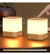 uuffoo 2 Pack Rechargeable Night Light Lamp 3 Color Touch Dimmable LED Portable Table Lamp Batter...