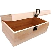 YXFZPAN Natural Wood Craft Box with Hinged Lid - Reusable DIY Jewelry & Gift Box for Home, Art Su...