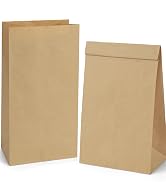 SHOPDAY 12lb Paper Lunch Bags 100 Pack 7x4.5x13.75" Kraft Brown Paper Bags Grocery Bags Bulk, Bre...