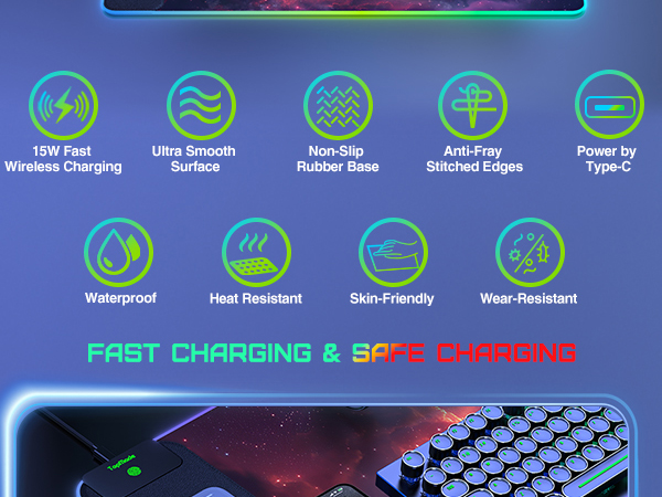 rgb desk mat pad mouse