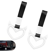 Qurbuns 2 PCS Devil Heart Car Handle Straps, Love Shape Handle Keychains, Hand Strap Drift Charm ...