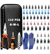 Tire Plug Kit, 110PCS Flat Tire Repair Kit with 3 Sizes Screw Type Tire Plugs for Tubeless Tires,...