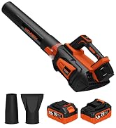 WOLFBOX MT600 Cordless Leaf Blower, 620 CFM 150 MPH, 2 Batteries | 40V System, Dual-Port Charger,...