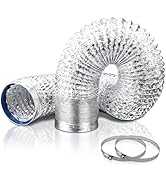 AmRunJe 4 Inch Dryer Vent Hose, 10 FT Flexible Aluminum Foil Insulated Flexible Duct,Heavy Duty M...