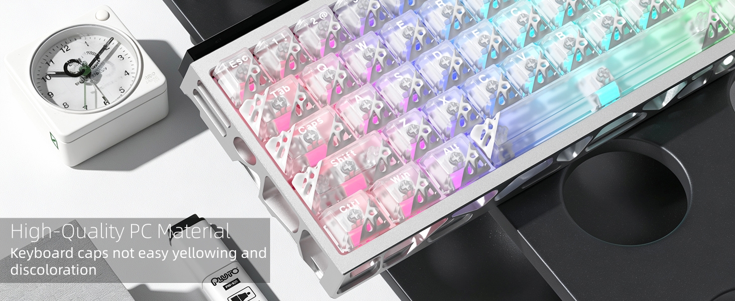 Honeycomb Clear Keycaps, Black Shine Through Keycaps, Jelly Keycap Transparent keyboard Cap