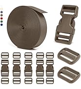BEYOURD Buckle and Strap Set, 10 Yards Polyester Webbing Strap with 6 Dual Adjustable Side Releas...