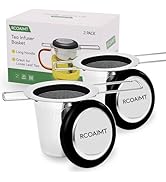 Tea Infuser for Loose Leaf Tea, 2 Pack Stainless Steel Tea Strainer with Long Foldable Handle, Fi...