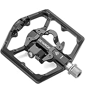 Mountain Bike Pedals- Dual Function Bicycle Flat Pedals and SPD Pedals- 9/16" Platform Pedals Com...