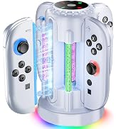 Charging-Dock-for-Nintendo-Switch-2-Joycon(2025), Switch 2 Charger Station with 10 LED Light, Joy...
