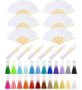 NEBURORA 120 Pcs Bookmark Tassels Bulk Bundles 6Pcs White Handheld Paper Fans for Party Favors DI...