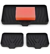 3-Pack Soap Dishes for Bar Soap, Sponge Holder for Kitchen Sink, Kitchen Soap Tray, Soap Holder f...