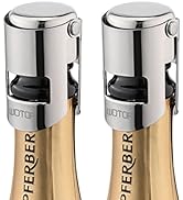 WOTOR Champagne Stoppers with Stainless Steel Champagne Bottle Stopper with Food Grade Silicone R...