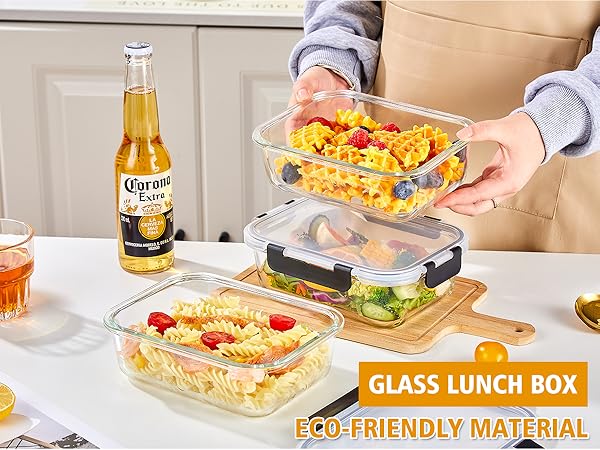 8 Pack 32OZ Glass Food Storage Containers with Lids