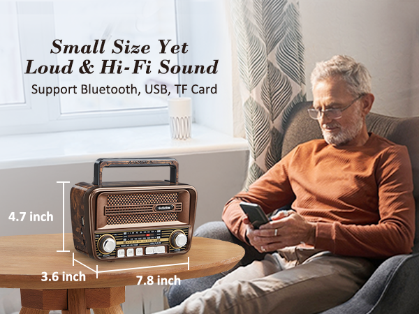 Portable radio for indoors and outdoors