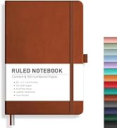 RETTACY Lined Journal Notebook, 192 Numbered Pages, A5 Medium Size (5.7'' x 8.3''), for Men & Wom...
