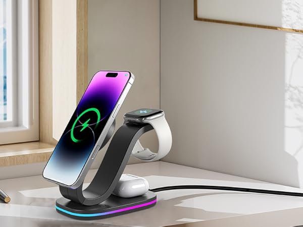 apple watch charger stand phone watch airpod charger