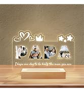 MRYAWXBK Personalized Fathers Day Present for Dad, Custom Picture Frame with Photos, Customized P...