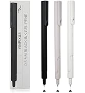 3 PCS Retractable Gel Pen 0.5 mm, Black Gel Pens Medium Point, Quick Dry Ink Ballpoint Pen, Pens ...