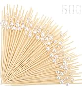 600 Cocktail Picks, White Pearl Fancy Toothpicks for Appetizers Drinks Fruit Food, 4.7 IN Long Ba...