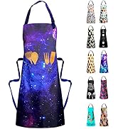 Sosolong Adjustable Waterproof Apron Bib Apron with 2 Pockets Cooking Kitchen Aprons for Women Me...