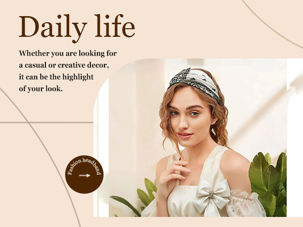 Wide Headbands for Women Knotted No Slip Head Bands Soft Turban Headband Hair Accessories Boho