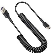 GELRHONR Retractable USB Type C Cable,Coiled USB A to USB C (3A 60W) Fast Charging and Data Cable...