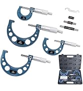 HDLNKAK Outside Micrometer Set, 0-4" Machinist Micrometer, 4 Pcs Machinist Tool Set, 0.0001" Grad...