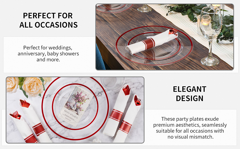 The plates set is perfect for any event you're hosting.