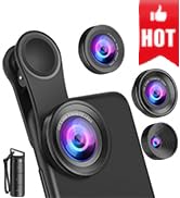 Criacr Phone Camera Lens (Upgraded Version), 3 in 1 Cell Phone Lens Kit for iPhone, Samsung, 180°...