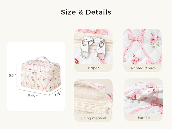 Cute Floral Coquette Cosmetic Bags Toiletry Bags for Women Girls
