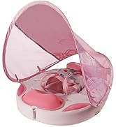 Folding Non-Inflatable Baby Pool Float with Tail and Canopy Mambobaby Baby Swim Float Solid Swimm...