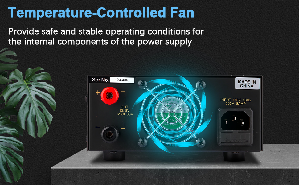 Bench power supply fan