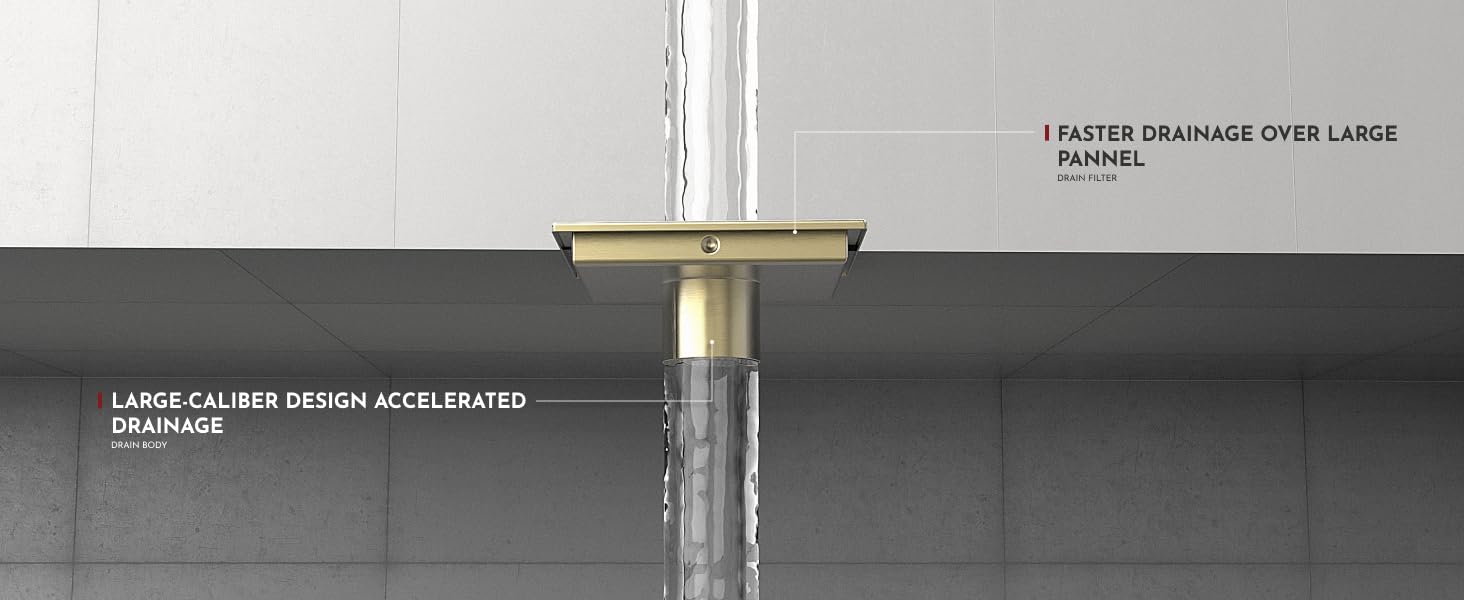 gold square shower drain