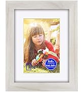 6x8 inch Picture Frame Made of Solid Wood and High Definition Glass Display Pictures 4x6 with Mat...