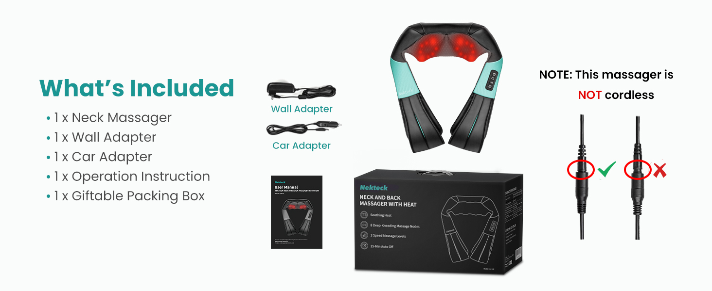 nekteck neck back massager for pain relief deep tissue shoulder massage tool