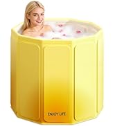 HLCZLUZ Foldable Portable Bathtub, Hot Ice Bath Tub, Shower Tub Non-Inflatable, Collapsible Batht...