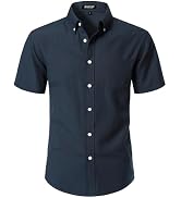 JEMITOP Men's Classic Lightweight Oxford Button Down Shirts Business Casual Slim Fit Short Sleeve...