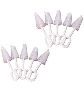10Pcs White Pacifier Cleaning Set,Nipple Cleaner Nipples Brush Cleaning Tools Professional Bristl...