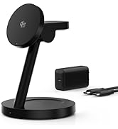 Indigotech 3 in 1 Charging Station, Qi2 Certified 25W Magnetic Wireless Charger Stand for Apple a...