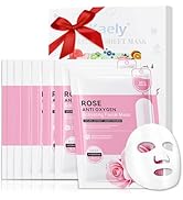 CAKAILA Rose Face Sheet Mask Skincare,Hydrating Spa Face Mask For Sensitive Skin,Moisturize,Nouri...