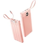 Coowisty Portable Phone Charger, Slim 10000mAh Travel Essentials Power Bank with Cords Wires, Bat...