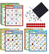 Edumix Alphabet Bingo Game, Letter&Number&Sight Word Bingo Board Games for Toddlers, ABC and 123 ...