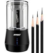 AFMAT Rechargeable Long Point Pencil Sharpener for Artist, 3 Point Options, Auto Stop, 8-25mm Sup...