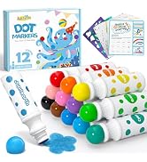 JUPITEARTH 38 PCS Dot Markers for Toddlers, Washable Dot Paints, 12 Colors | Non-Toxic Bingo Daub...