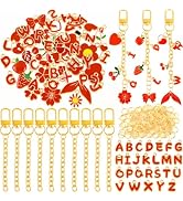 NEBURORA Bag Charms Kit Lip Gloss Keychain Making Kit,56 Cute Charms 10 Keychain Clips with Key C...