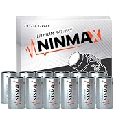 NINMAX CR123A 3V Lithium Battery 12 Pack, No.1 1700mAh 3 Volt High Power 123A Lithium Batteries f...